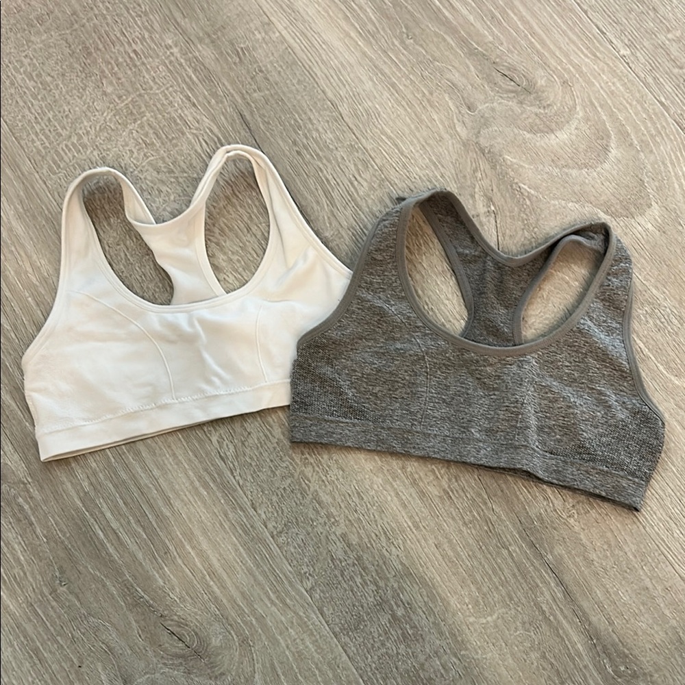 Women's White and Gray Sports Bras